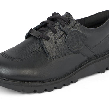 Detail view (close-up) of Adult Unisex Kick Shoe Tumble Leather Black