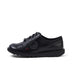 Left side view of Youth Unisex Kick Lo Mix Mesh Leather Black