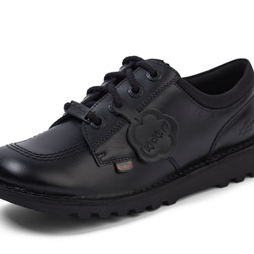 Detail view (close-up) of Youth Unisex Kick Lo Mix Mesh Leather Black