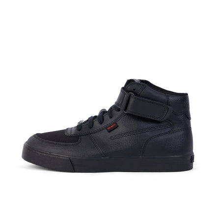 Left side view of Youth Unisex Tovni Hi Mix Mesh Leather Black