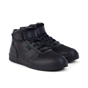 Front ¾ right of Youth Unisex Tovni Hi Mix Mesh Leather Black