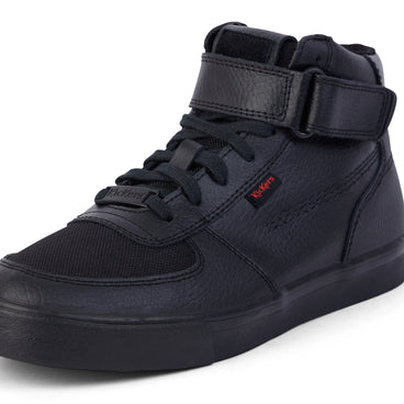 Detail view (close-up) of Youth Unisex Tovni Hi Mix Mesh Leather Black