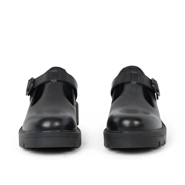 Front view of Adult Womens Kori T Bar Leather Black
