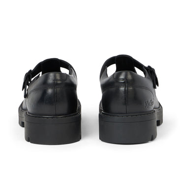 Back view of Adult Womens Kori T Bar Leather Black