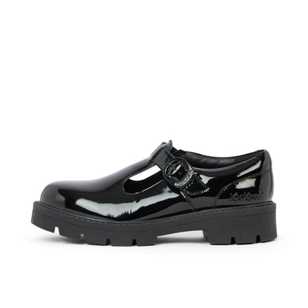 Left side view of Adult Womens Kori T Bar Patent Leather Black