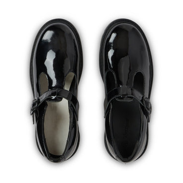 Detail view (Top view mapped) of Adult Womens Kori T Bar Patent Leather Black
