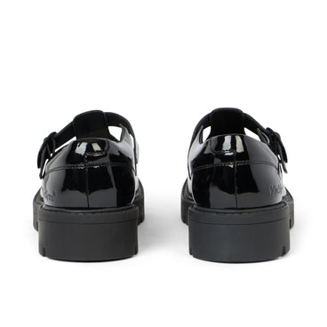 Back view of Adult Womens Kori T Bar Patent Leather Black