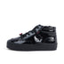 Left side view of Youth Women Tovni Stack Hi Flower Patent Leather Black