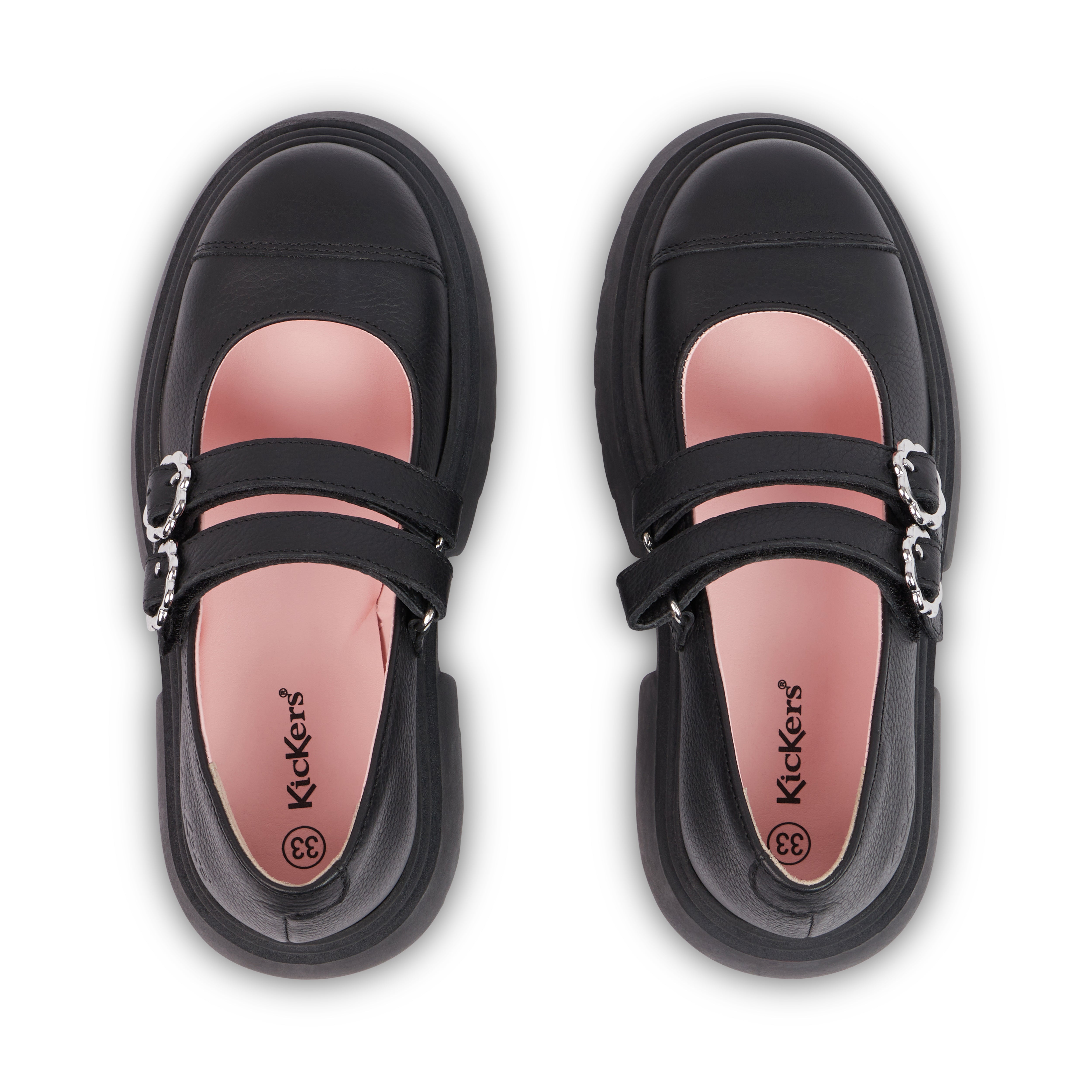 Youth Womens Kenzi MJ Leather Shoes Black – Kickers