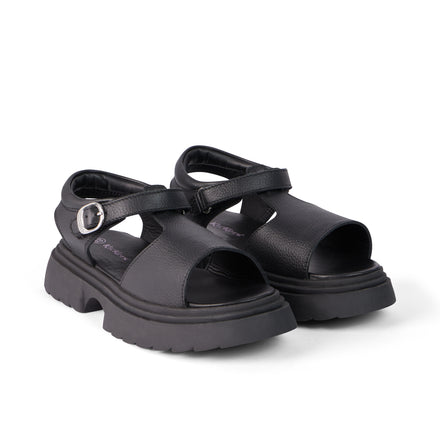 Junior Girls Kenzi Sandals Leather Black