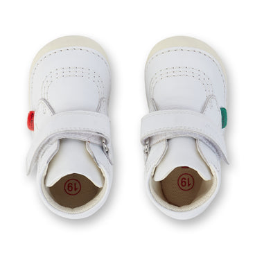 Detail view (Top view mapped) of Baby Unisex Softer Hi Baby Leather White