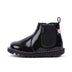 Left side view of Infant Girl's Kick Chelsea Galactic Leather Black