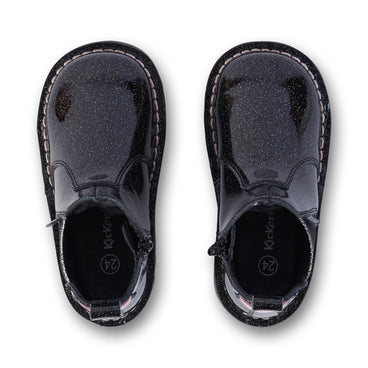 Detail view (Top view mapped) of Infant Girl's Kick Chelsea Galactic Leather Black