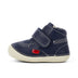 Left side view of Baby Unisex Softer Hi Baby Leather Navy