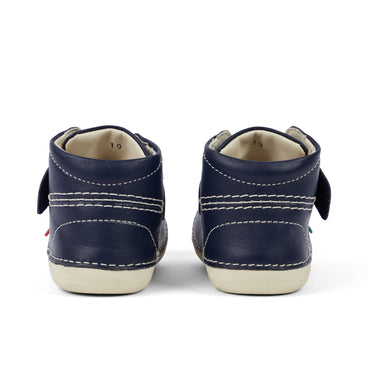 Back view of Baby Unisex Softer Hi Baby Leather Navy