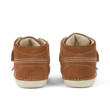 Back view of Baby Unisex Softer Hi Baby Suede Tan