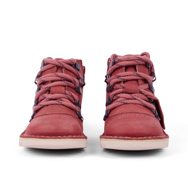 Front view of Infant Unisex Kick Hi Explore Leather Pink