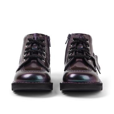 Front view of Infant Girl's Kick Hi Galactic Patent Leather Purple