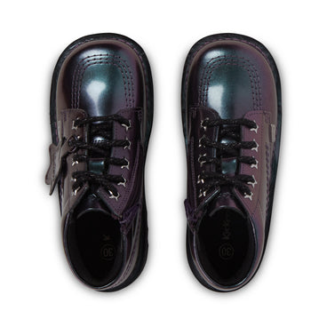Detail view (Top view mapped) of Infant Girl's Kick Hi Galactic Patent Leather Purple