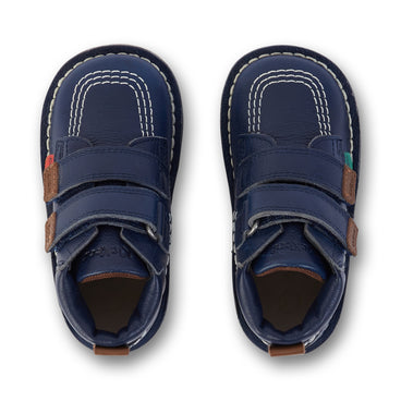 Detail view (Top view mapped) of Infant Unisex Kick Hi Roll Leather Navy