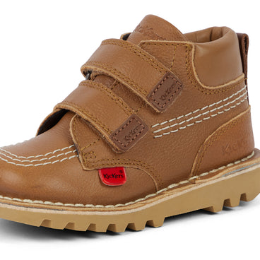 Detail view (close-up) of Infant Unisex Kick Hi Roll Leather Tan