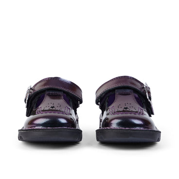 Front view of Infant Girl's Kick T-Bar Galactic Patent Leather Purple