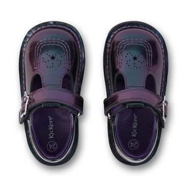 Detail view (Top view mapped) of Infant Girl's Kick T-Bar Galactic Patent Leather Purple