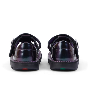 Back view of Infant Girl's Kick T-Bar Galactic Patent Leather Purple