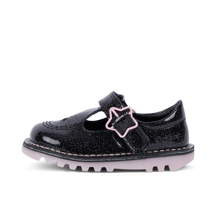 Infant Girls Kick Tbar Galactic Leather Black
