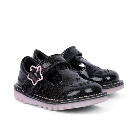 Infant Girls Kick Tbar Galactic Leather Black