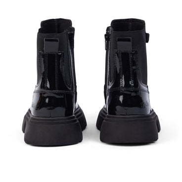 Back view of Junior Women Kenzi Chelsea Patent Leather Black