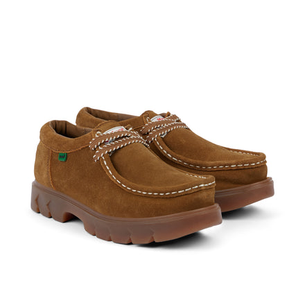 Front ¾ right of Adult Unisex Lennon Wall Suede Tan