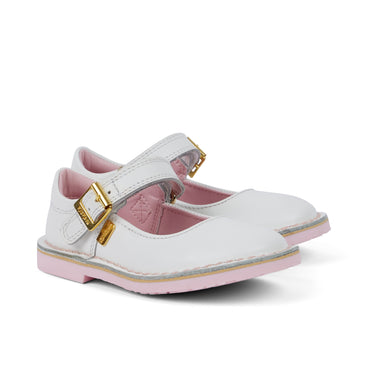 Front ¾ right of Infant Unisex Adlar MJ Leather White