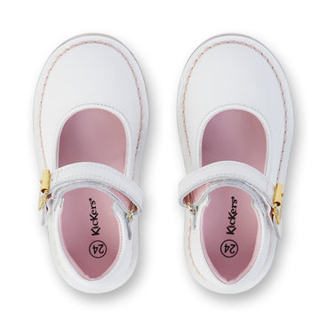 Detail view (Top view mapped) of Infant Unisex Adlar MJ Leather White