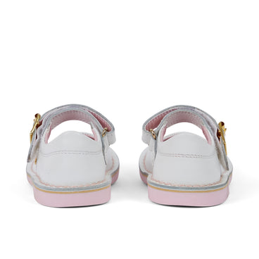 Back view of Infant Unisex Adlar MJ Leather White