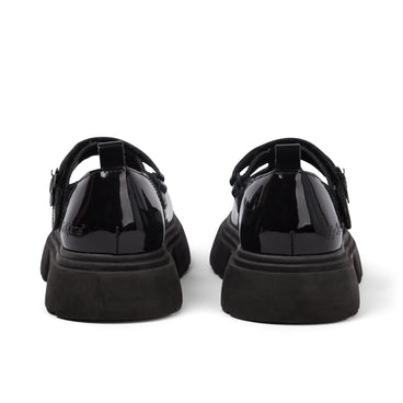 Back view of Junior Women Kenzi T-Bar Patent Leather Black