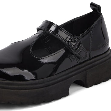 Detail view (close-up) of Junior Women Kenzi T-Bar Patent Leather Black