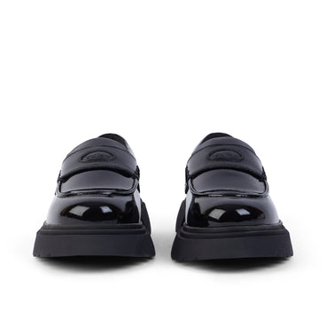 Front view of Youth Womens Kenzi Loafer Leather Black