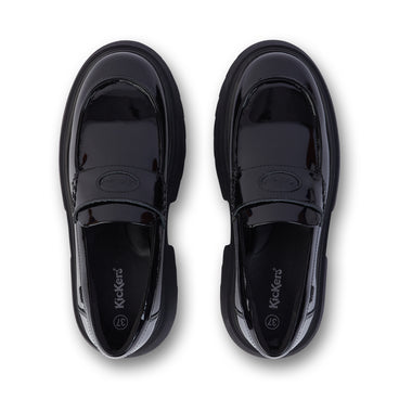 Detail view (Top view mapped) of Youth Womens Kenzi Loafer Leather Black