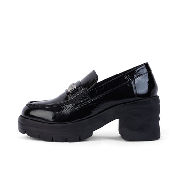 Left side view of Adult Women Edie Loafer Patent Leather Black