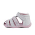 Left side view of Baby Wriggle Wave Sandals Leather White