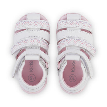 Detail view (Top view mapped) of Baby Wriggle Wave Sandals Leather White