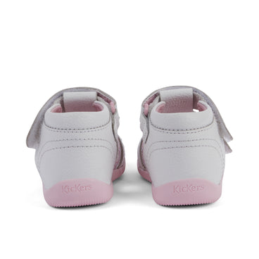 Back view of Baby Wriggle Wave Sandals Leather White