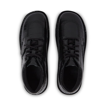 Detail view (Top view mapped) of Adult Unisex Kick Hi Croc Leather Boots Black