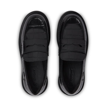 Detail view (Top view mapped) of Adult Female Kori Loafer Croc Leather Black