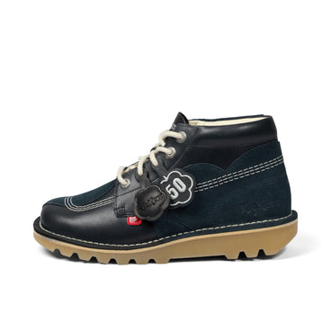 Left side view of Adult Unisex Kick Hi Stitch Boots Navy