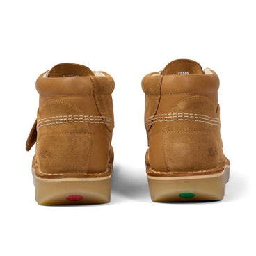 Back view of Adult Unisex Kick Hi Stitch Boots Tan