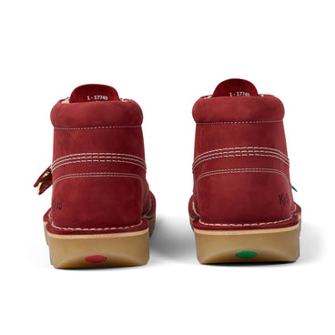 Back view of Adult Unisex Kick Hi Goldie Boots Red