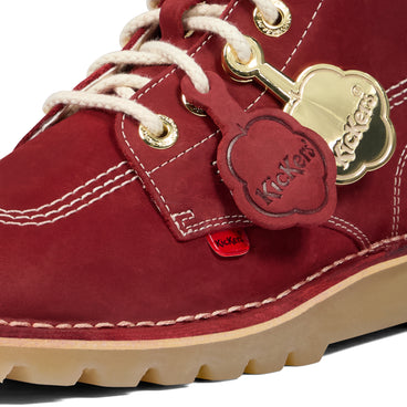 Detail view (close-up) of Adult Unisex Kick Hi Goldie Boots Red