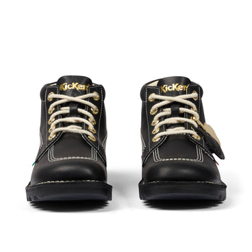 Front view of Adult Unisex Kick Hi Goldie Boots Black